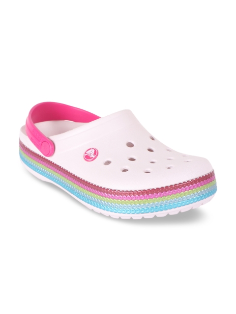 

Crocs Unisex White & Pink Clogs