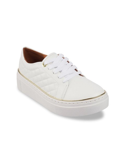

LEMON & PEPPER Women White Textured Sneakers