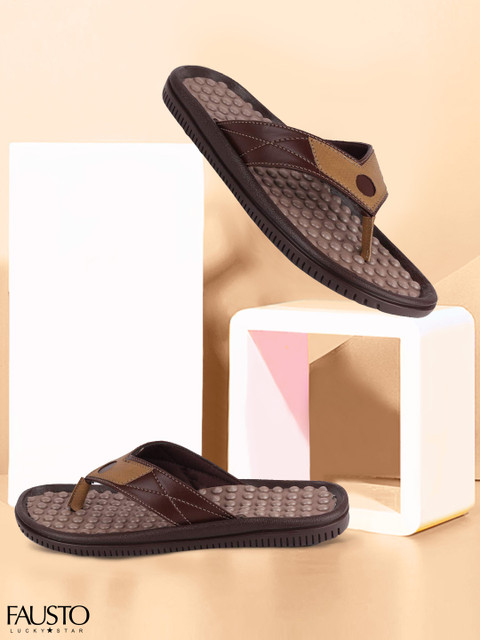 

FAUSTO Men Brown Comfort Sandals