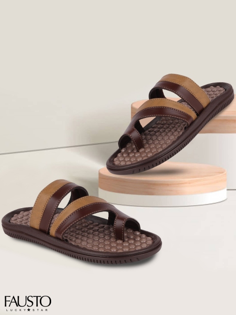 

FAUSTO Men Brown Comfort Sandals