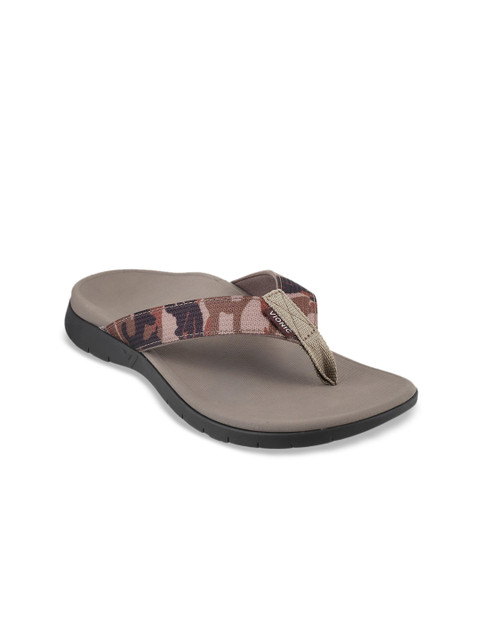 

VIONIC Men Brown & Black Camouflage Print Thong Flip-Flops