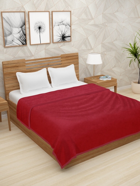 

Story@home Red Solid AC Room 400 GSM Double Bed Blanket