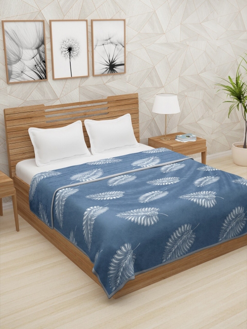 

Story@home Blue & White Floral AC Room 400 GSM Double Bed Blanket