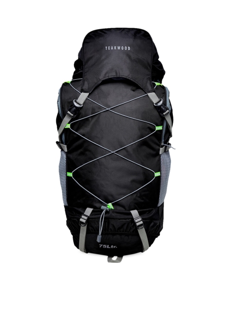 

Teakwood Leathers Unisex Black Solid Medium Rucksack