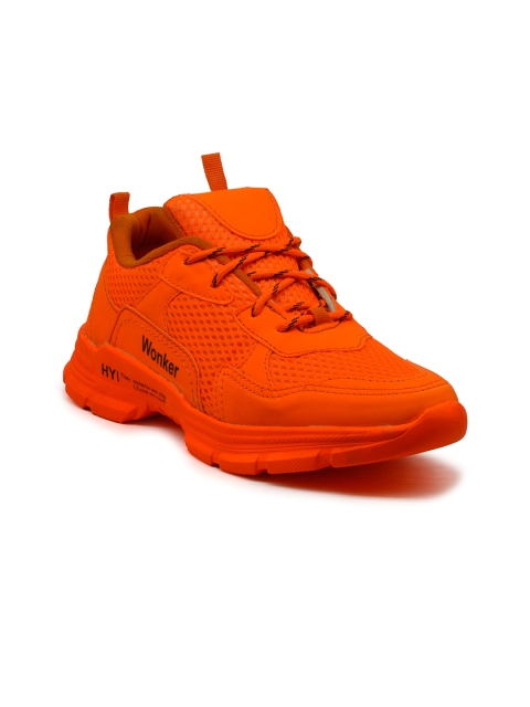 

mr.wonker Men Orange Sneakers