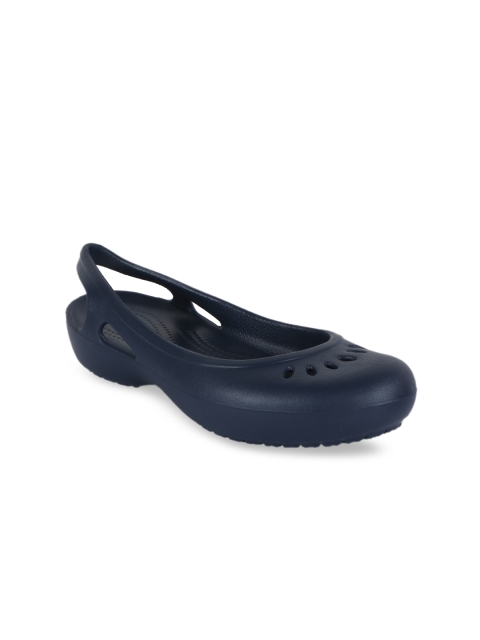 

Crocs Women Navy Blue Solid Kadee Slingback Rubber Ballerinas