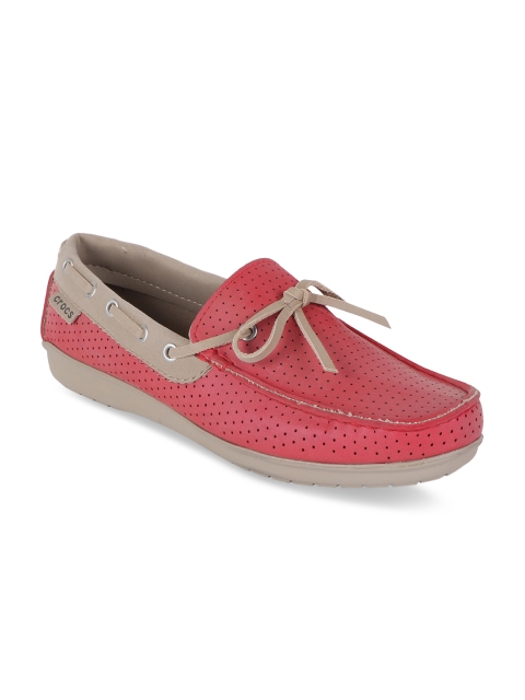 

Crocs Women Red & Brown Perforated Loafers