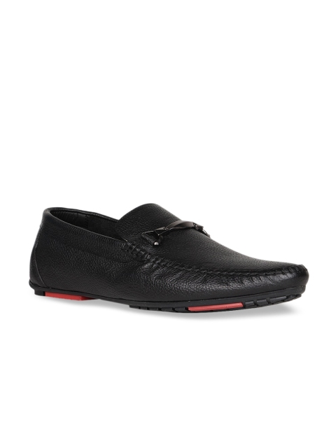 

Regal Men Black Textured Leather Formal Slip-Ons