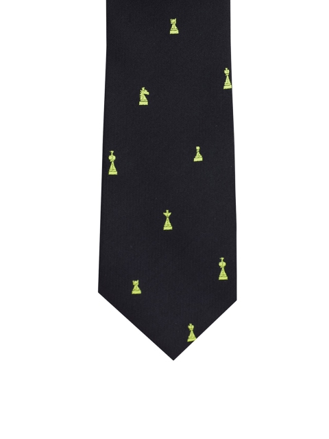 

The Tie Hub Black & Yellow Woven Design Broad Tie