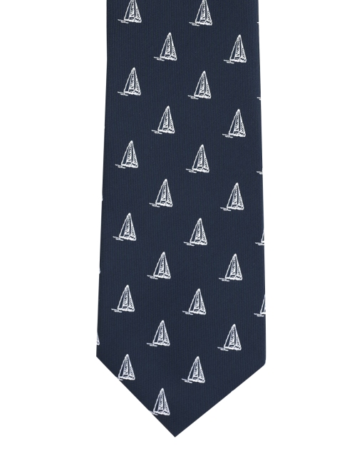 

The Tie Hub Navy Blue & White Woven Design Broad Tie