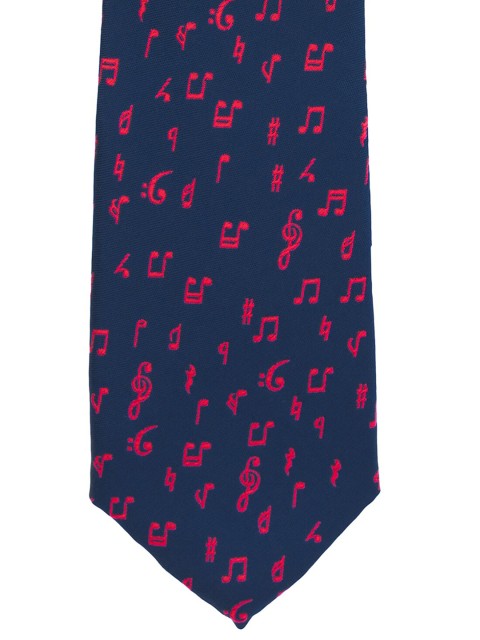 

The Tie Hub Navy Blue & Red Printed Broad Tie