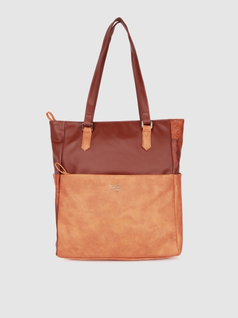 

Baggit Tan & Coral Colourblocked Shoulder Bag
