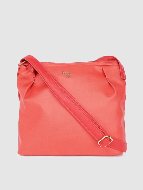 

Baggit Coral Red Solid Sling Bag