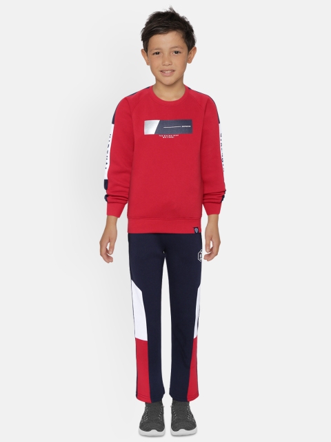 

Monte Carlo Boys Red & Navy Blue Solid Track Suit