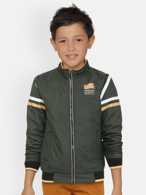 

Monte Carlo Boys Olive Green Solid Bomber Jacket