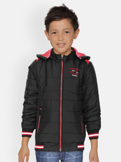 

Monte Carlo Boys Black Solid Bomber Jacket with Detachable Hood