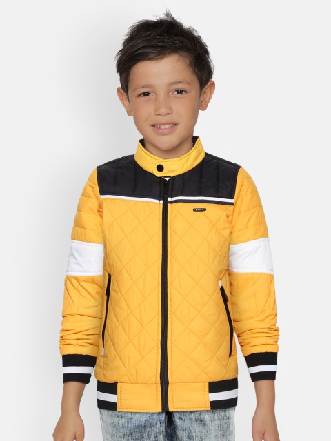 

Monte Carlo Boys Yellow & Navy Blue Colourblocked Bomber Jacket