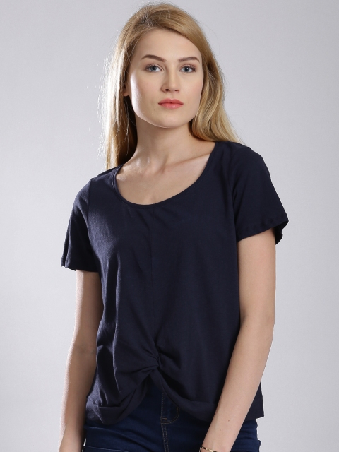 

French Connection Navy Knotted T-shirt, Navy blue