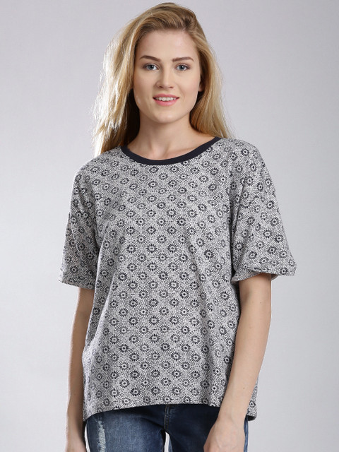 

French Connection Grey Printed T-shirt