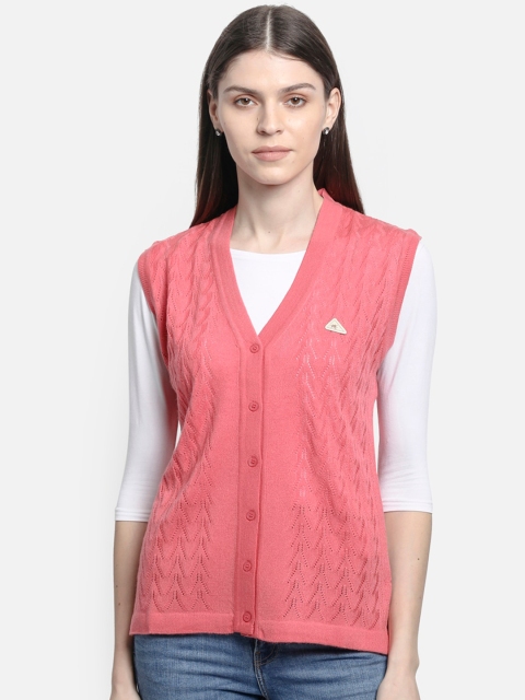 

Monte Carlo Women Pink Solid Cardigan Sweater