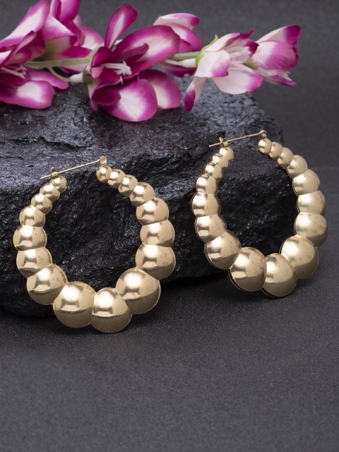 

DUGRISTYLE Gold-Toned Circular Drop Earrings