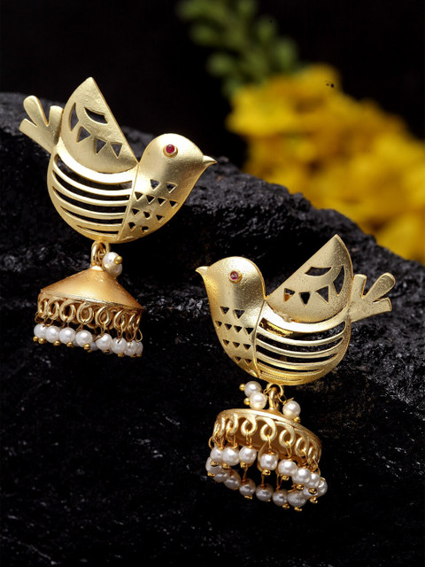 

DUGRISTYLE Gold-Plated Quirky Jhumkas