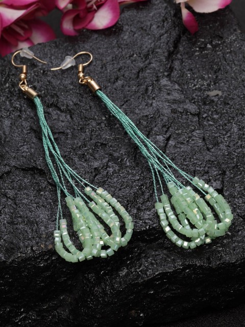 

DUGRISTYLE Green Contemporary Drop Earrings