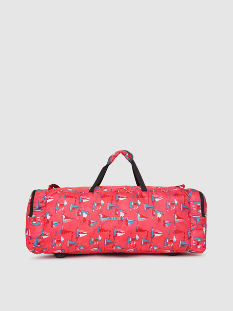 

Wildcraft Unisex Coral Red & Blue Printed Power Duffel Bag