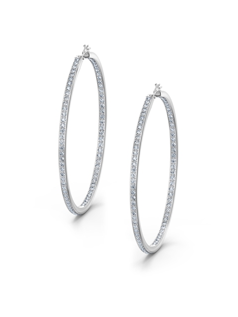 

SWAROVSKI White Rhodium-Plated Rare Hoop Pierced Earrings