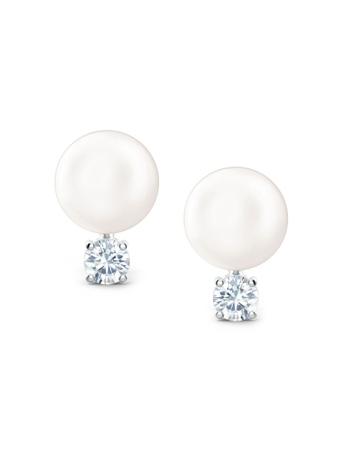 

SWAROVSKI Rhodium-Plated & White Treasure Pearl Pierced Earrings