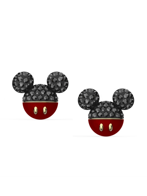 

SWAROVSKI Black Gold Plated Mickey Pierced Earrings