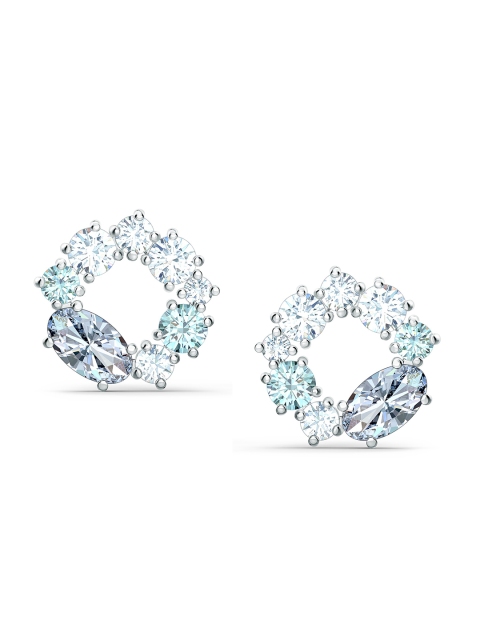 

SWAROVSKI Rhodium Plated Attract Circle Stud Pierced Earrings, Silver