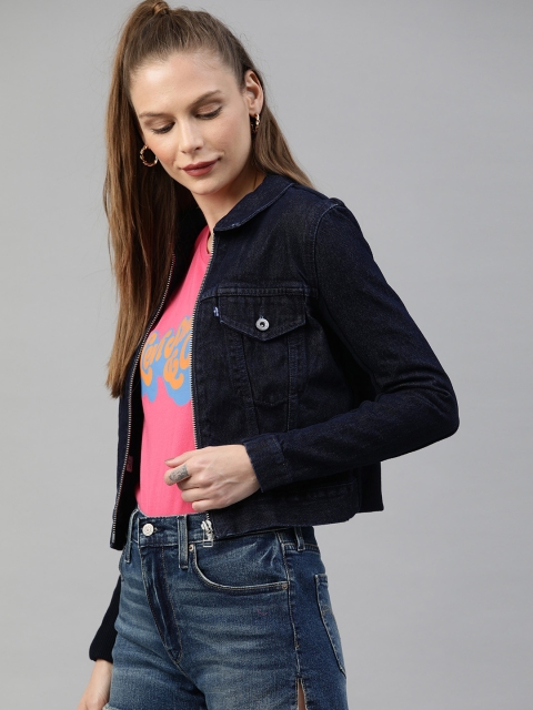 

Levis Women Blue Solid Denim Jacket