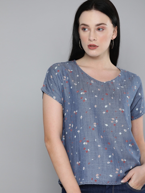 

Levis Blue Floral Denim Regular Top