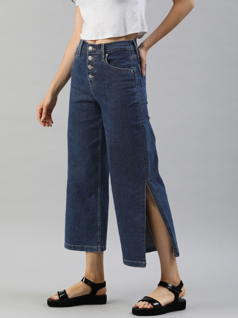 

Levis Women Blue Wide Leg Mile High-Rise Clean Look Stretchable Waterless Jeans