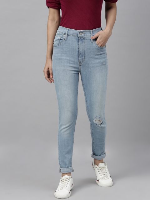 

Levis Women Blue Mile High Super Skinny Fit High-Rise Low Distress Stretchable Sustainable Jeans