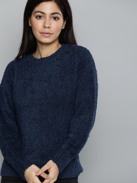 

Levis Women Navy Blue Solid Pullover Sweater