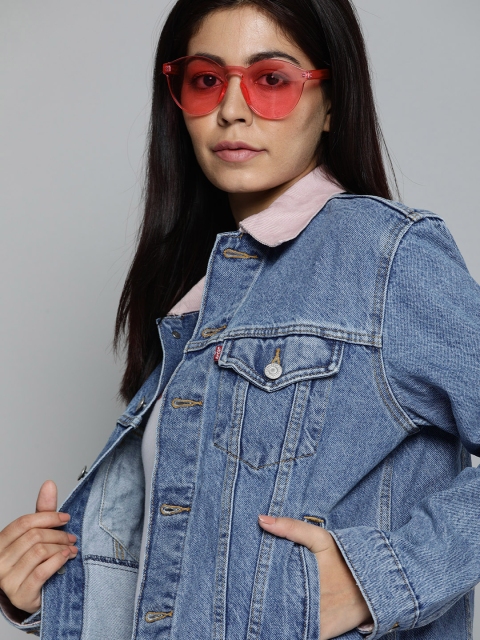 

Levis Women Blue Solid Denim Jacket