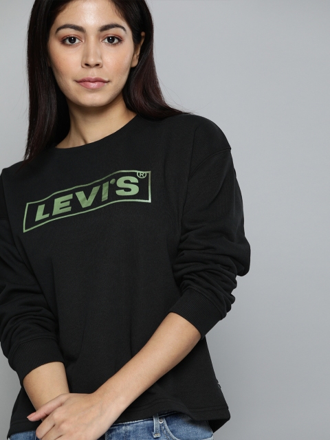 

Levis Women Black & Green Printed Sweatshirt