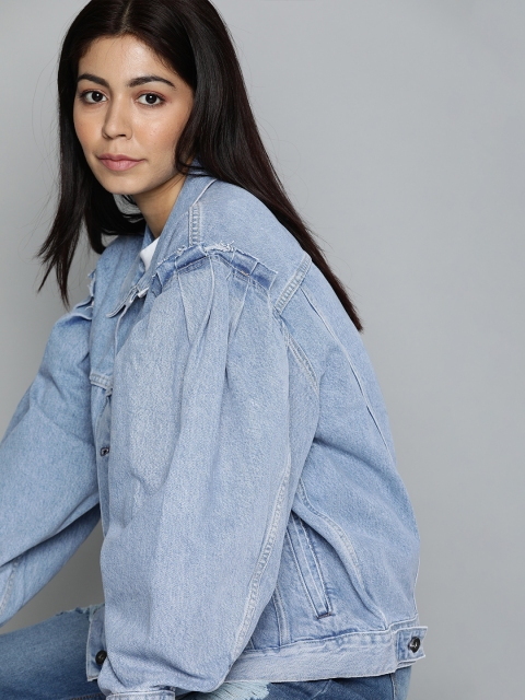 

Levis Women Blue Solid Denim Jacket