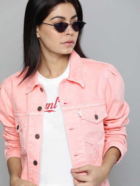 

Levis Women Pink Solid Denim Jacket