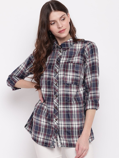 

Mayra Women Multicoloured & Beige Regular Fit Checked Casual Shirt, Multi