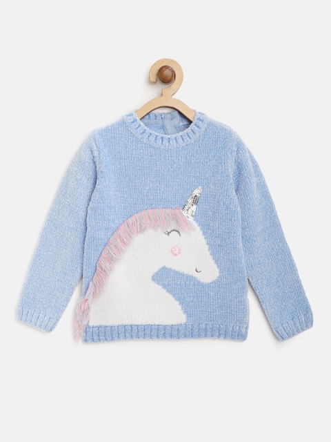 

Nauti Nati Girls Blue & White Unicorn Pattern Pullover
