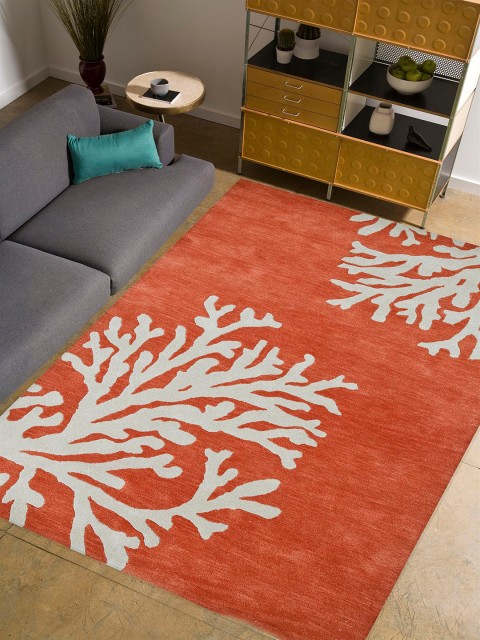 

Jaipur Rugs Orange & Beige Hand-Tufted Anti-Skid Pure Wool Carpet