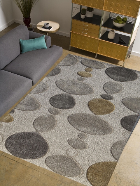 

Jaipur Rugs Cream-Coloured & Brown Geometric Hand-Tufted Anti-Skid Carpet
