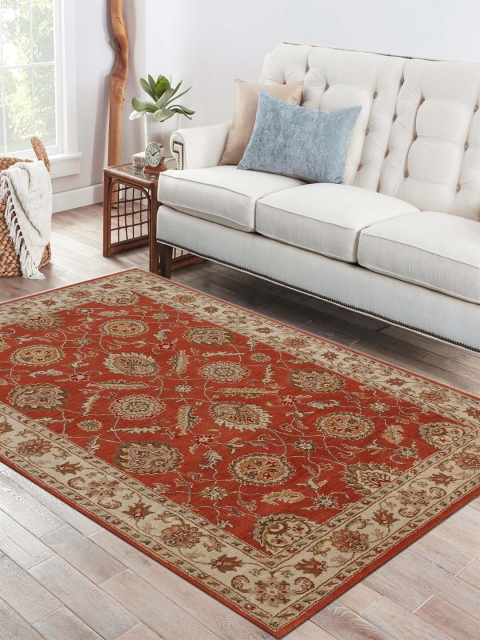 

Jaipur Rugs Red & Brown Ethnic Motifs Hand-Tufted Pure Wool Carpet