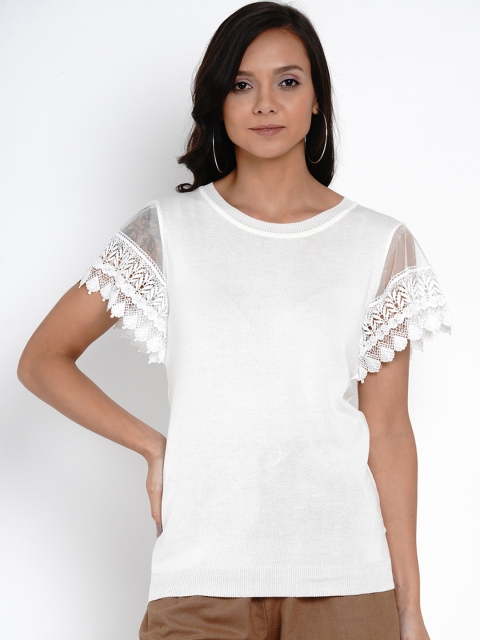 

Deal Jeans Women White Solid Top