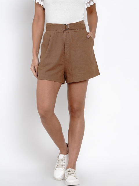 

Deal Jeans Women Brown Solid Regular Shorts