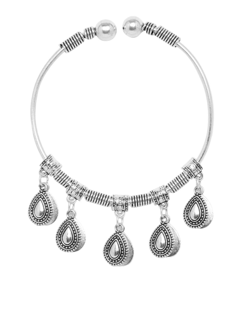 

ZeroKaata Silver-Toned Oxidized Charm Bracelet