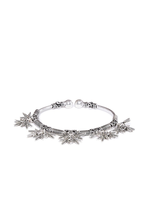 

ZeroKaata Silver-Toned Oxidized Charm Bracelet